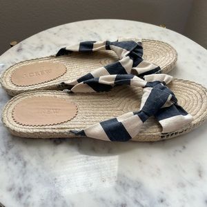 J. Crew Blue and White espadrille Sandals 9M